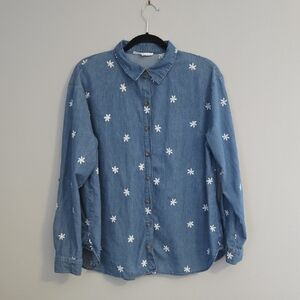Jane and Delancey Blue Floral Blouse